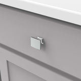 HICKORY Forge 1-3/8" Length Rectangle Cabinet Knob in Chrome H076699-CH Mounted