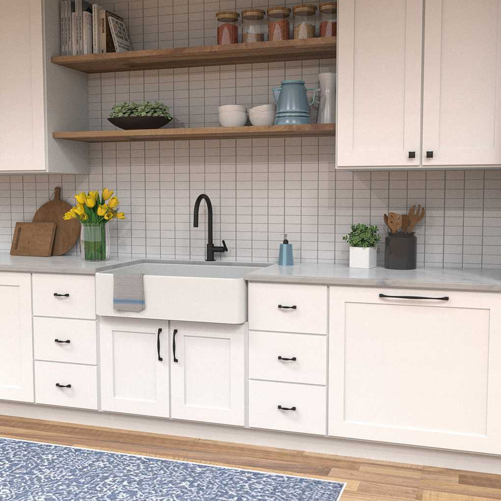 Hickory Hardware Twist Collection in Black Iron Display Kitchen