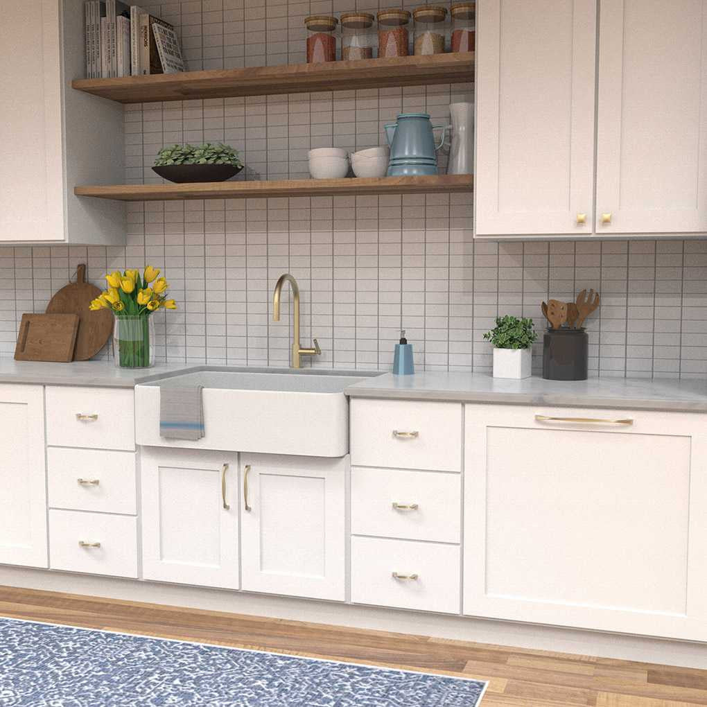 Hickory Hardware Twist Collection in Elusive Golden Nickel Display Kitchen