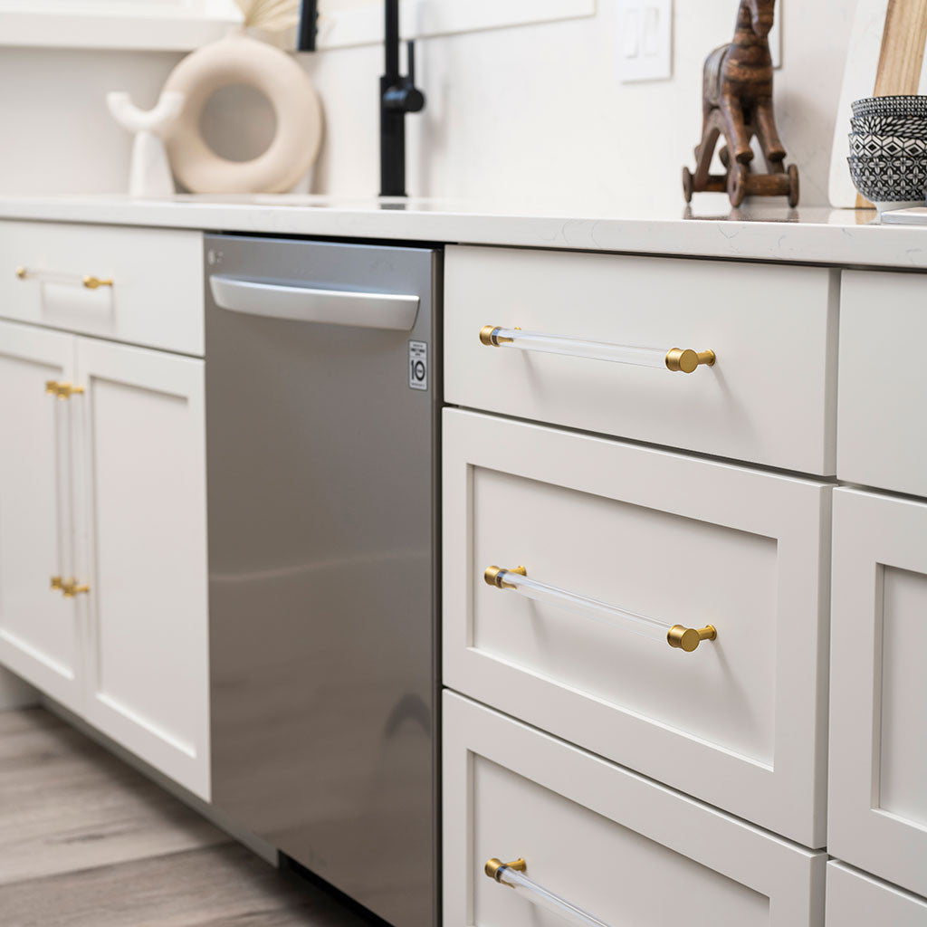 Hickory Midway Handle in White Kitchen