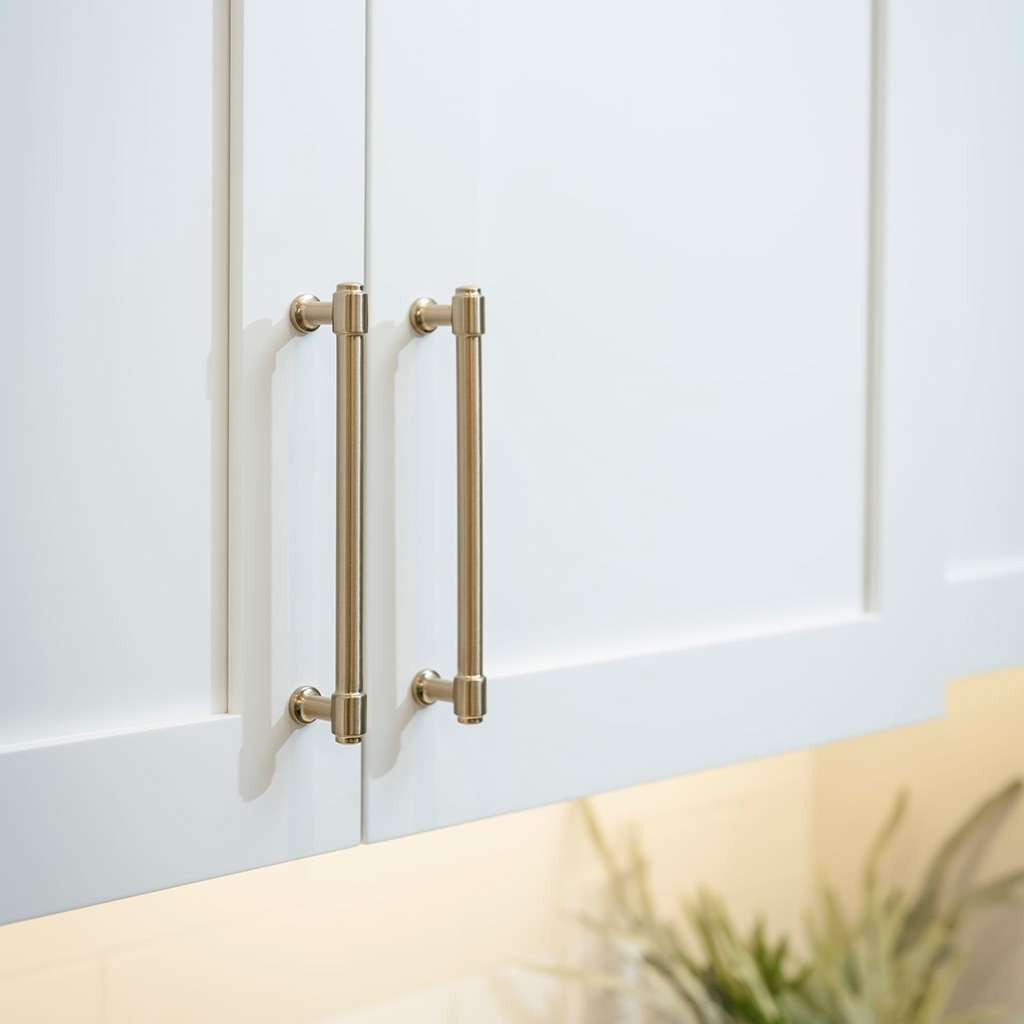 HICKORY Piper Handle Cabinet Pulls in Champagne Bronze 128mm H077853-CBZ Specs Mounted