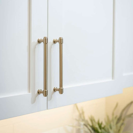 HICKORY Piper Handle Cabinet Pulls in Champagne Bronze 128mm H077853-CBZ Specs Mounted