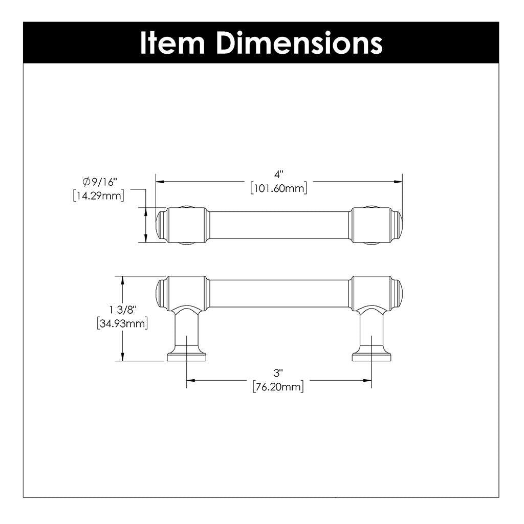 HICKORY Piper Handle Cabinet Pulls in Champagne Bronze 3in H077851-CBZ Specs