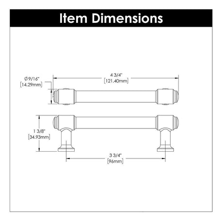 HICKORY Piper Handle Cabinet Pulls in Champagne Bronze 96mm H077852-CBZ Specs