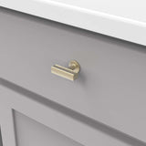 Hickory Woodward 1-15/16" Long Rectangle T-Knob in Champagne Bronze H077887CBZ Mounted View
