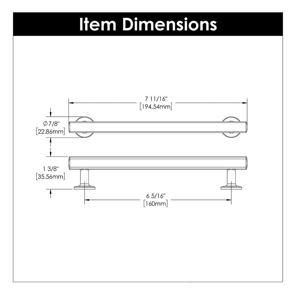 Hickory Woodward Handle Cabinet Pull in Champagne Bronze 160mm H077883CBZ Specs