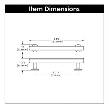 Hickory Woodward Handle Cabinet Pull in Champagne Bronze 128mm H077882CBZ Specs