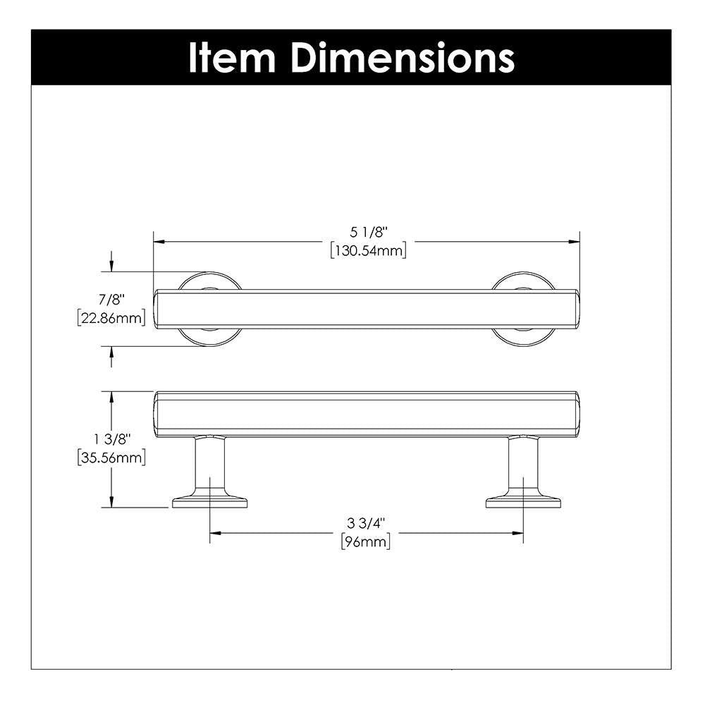 Hickory Woodward Handle Cabinet Pull in Champagne Bronze 96mm H077881CBZ Specs