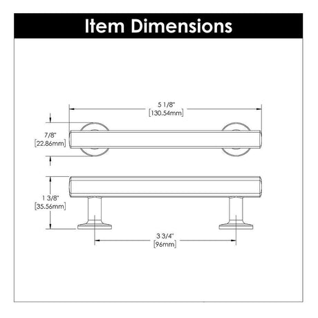 Hickory Woodward Handle Cabinet Pull in Champagne Bronze 96mm H077881CBZ Specs