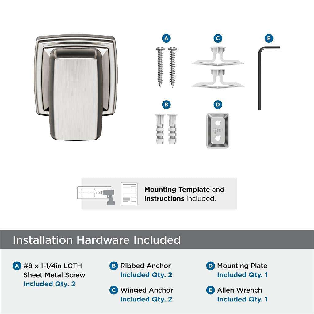 AMEROCK Revitalize Single Robe Hook in Brushed Nickel BH36030G10