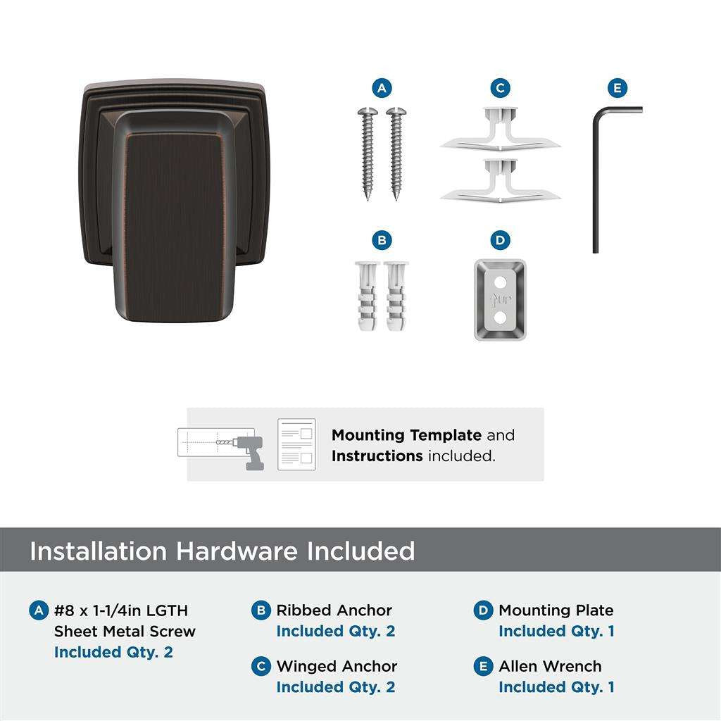 AMEROCK Revitalize Single Robe Hook in Oil Rubbed Bronze BH36030ORB