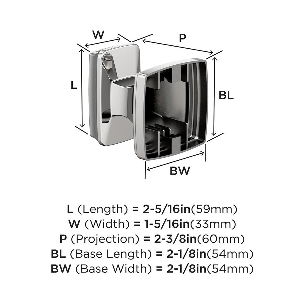 AMEROCK Revitalize Single Robe Hook in Polished Chrome BH3603026