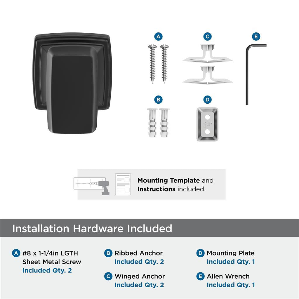 AMEROCK Revitalize Single Robe Hook in Matte Black BH36030MB