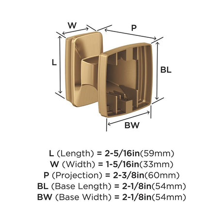 AMEROCK Revitalize Single Robe Hook in Champagne Bronze BH36030CZ
