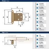 AMEROCK Self Closing Face Mount 3/8" Inset Cabinet Hinge (pair) in Champagne Bronze BPR3428CZ Specs