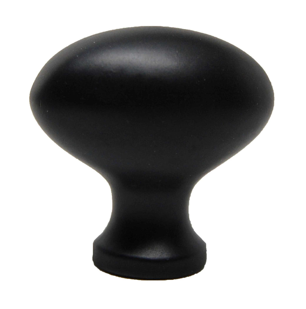Side View of a Black 1-1/4" Oval Cabinet Knob from Keystone Accents K359