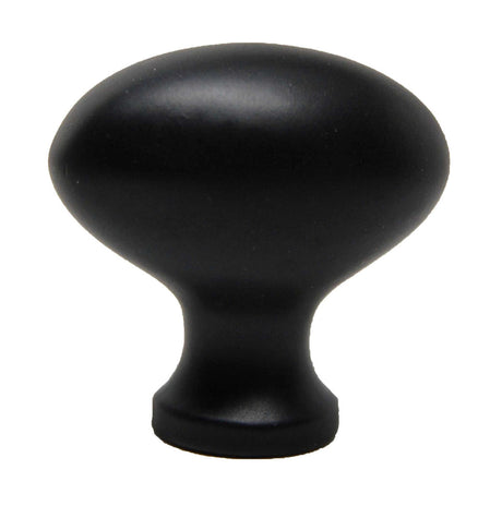 Side View of a Black 1-1/4" Oval Cabinet Knob from Keystone Accents K359