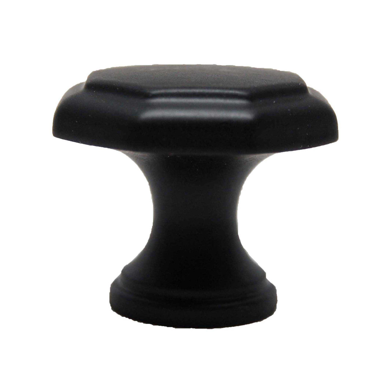 Side View of a Black 1-1/8" Octagon Cabinet Knob from Keystone Accents K392