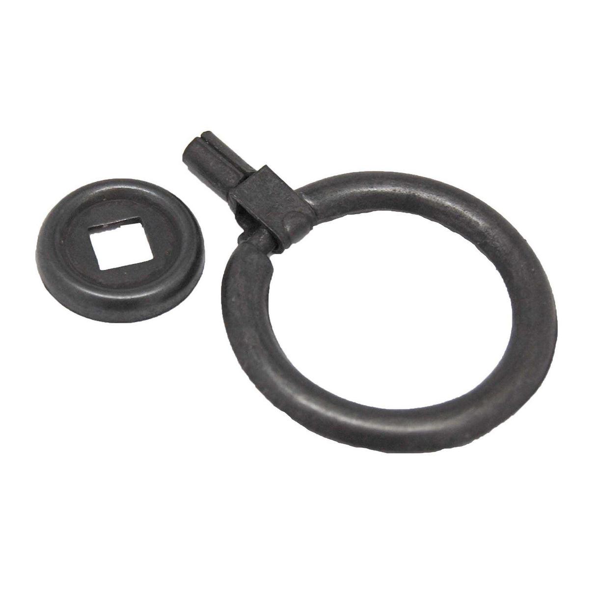 Pieces of a Gunmetal 1-3/4" Pendant Ring Pull Cabinet Knob from Keystone Accents K291