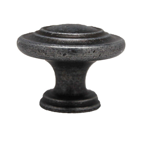 Side View of a Weathered Nickel 1-5/16" Ring Round Cabinet Knob from Keystone Accents K378