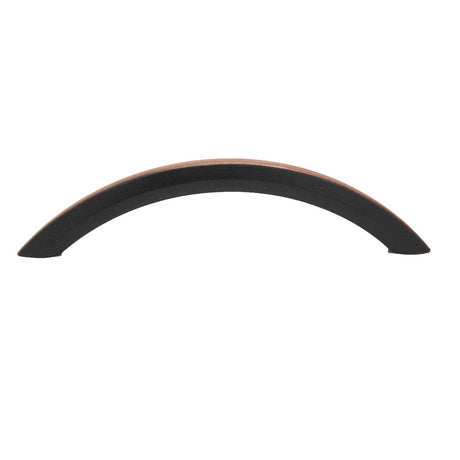 Side View of an Oil Rubbed Bronze 3-3/4" Hole Centers Arch Cabinet Pull from Keystone Accents H387
