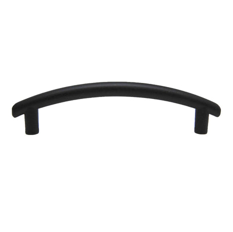 Side View of a Black 3-3/4" Hole Centers Cabinet Pull from Keystone Accents H389