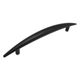 Main View of a Matte Black 3-3/4" Hole Centers Curved Handle Cabinet Pull from Keystone Accents H349