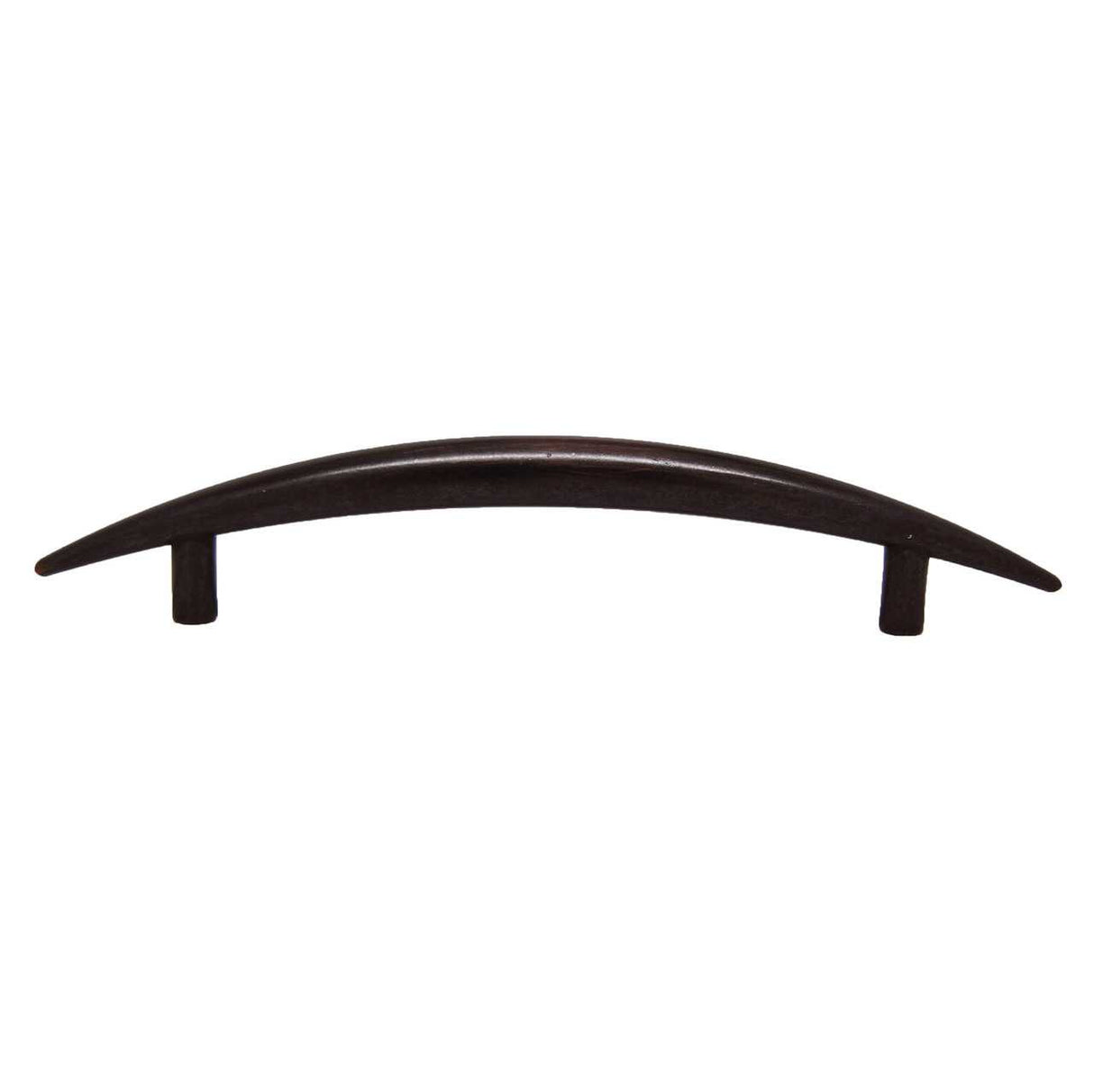 Side View of an Oil Rubbed Bronze 3-3/4" Hole Centers Curved Handle Cabinet Pull by Keystone Accents H350