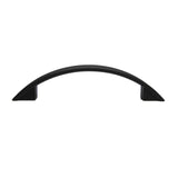 Side View of a Black 3-3/4" Hole Centers Handle Cabinet Pull from Keystone Accents H473