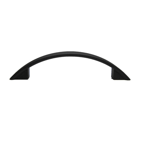 Side View of a Black 3-3/4" Hole Centers Handle Cabinet Pull from Keystone Accents H473