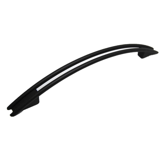 Main View of a Black 5-1/16" Hole Centers Handle Cabinet Pull Keystone Accents H471