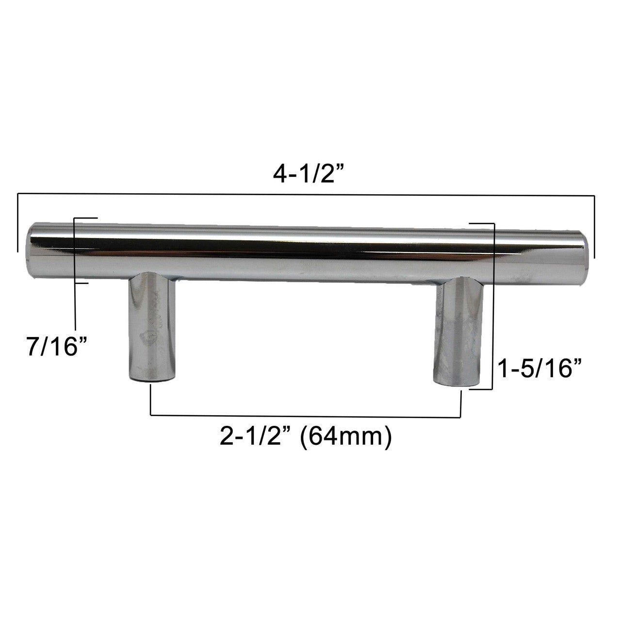 LIBERTY 2-1/2" Center to Center Bar Cabinet Pull - Polished Chrome P01011-PC-C