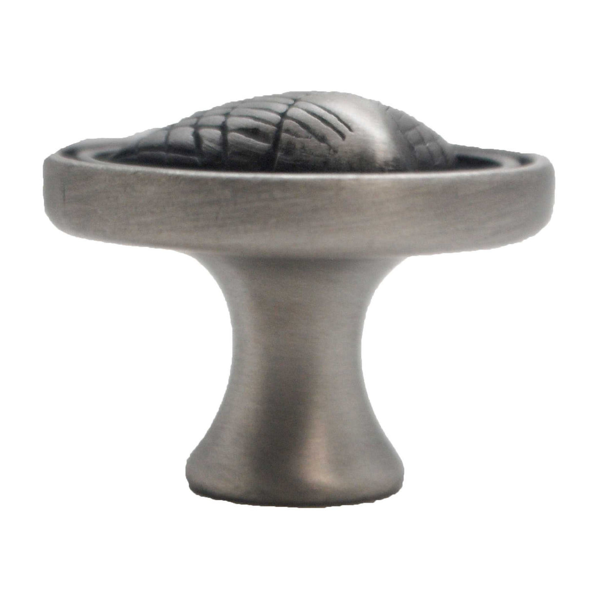 LIBERTY Betsy Fields Designs 1-7/16" Round Cockleshell Cabinet Knob - Brushed Satin Pewter PBF658-BSP-C1
