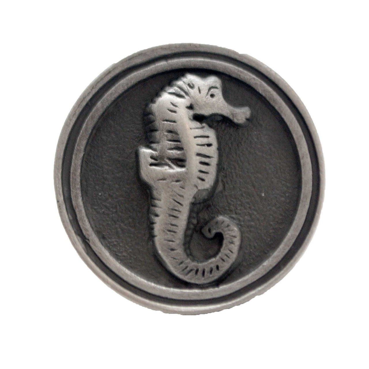 LIBERTY Betsy Fields Designs 1-7/16" Round Seahorse Cabinet Knob - Brushed Satin Pewter PBF661-BSP-C1