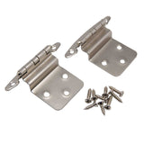 Pair of a Satin Nickel No Spring Face Mount 3/8" Inset Cabinet Hinge from Liberty Hardware Part Number H00930C-SN-O