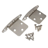 Pair of a Satin Nickel No Spring Face Mount Variable Overlay Cabinet Hinge from Liberty Hardware H01010C-SN-O