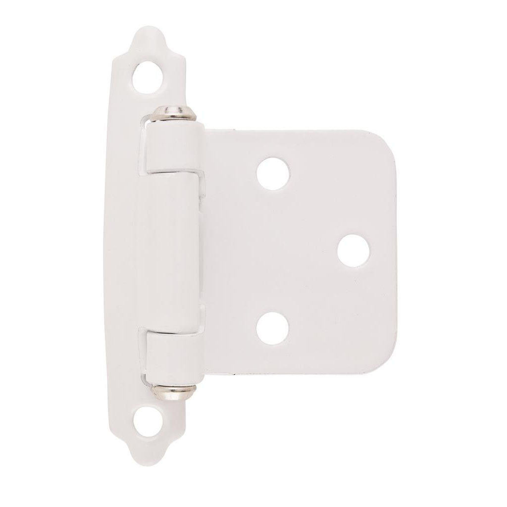 AMEROCK Self Closing Face Mount Variable Overlay Cabinet Hinge (pair) in White with Chrome Ends BPR3429W
