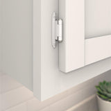 AMEROCK Self Closing Face Mount Variable Overlay Cabinet Hinge (pair) in White with Chrome Ends BPR3429W Mounted