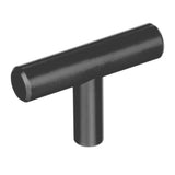 AMEROCK Bar Pulls 1-15/16" Length Cabinet T-Knob in Matte Black