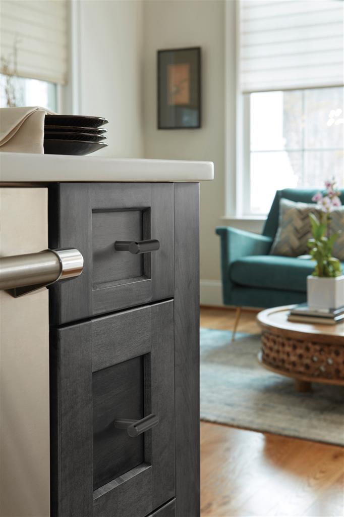 AMEROCK Bar Pulls 1-15/16" Length Cabinet T-Knob in Matte Black