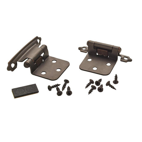AMEROCK Self Closing Face Mount Variable Overlay Cabinet Hinge (pair) in Oil Rubbed Bronze BPR3429ORB Pair