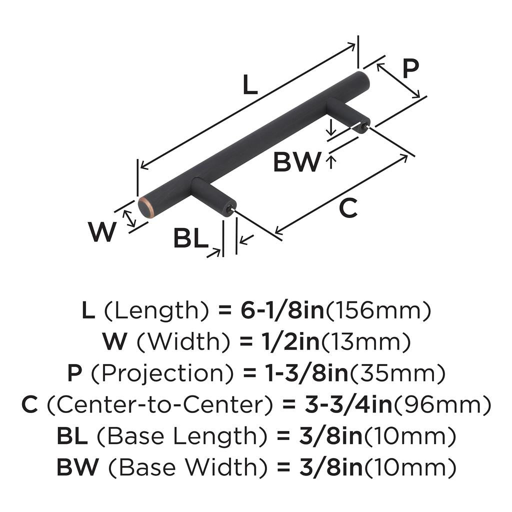 AMEROCK Bar Pulls Cabinet Handle in Oil Rubbed Bronze (+14 Sizes)