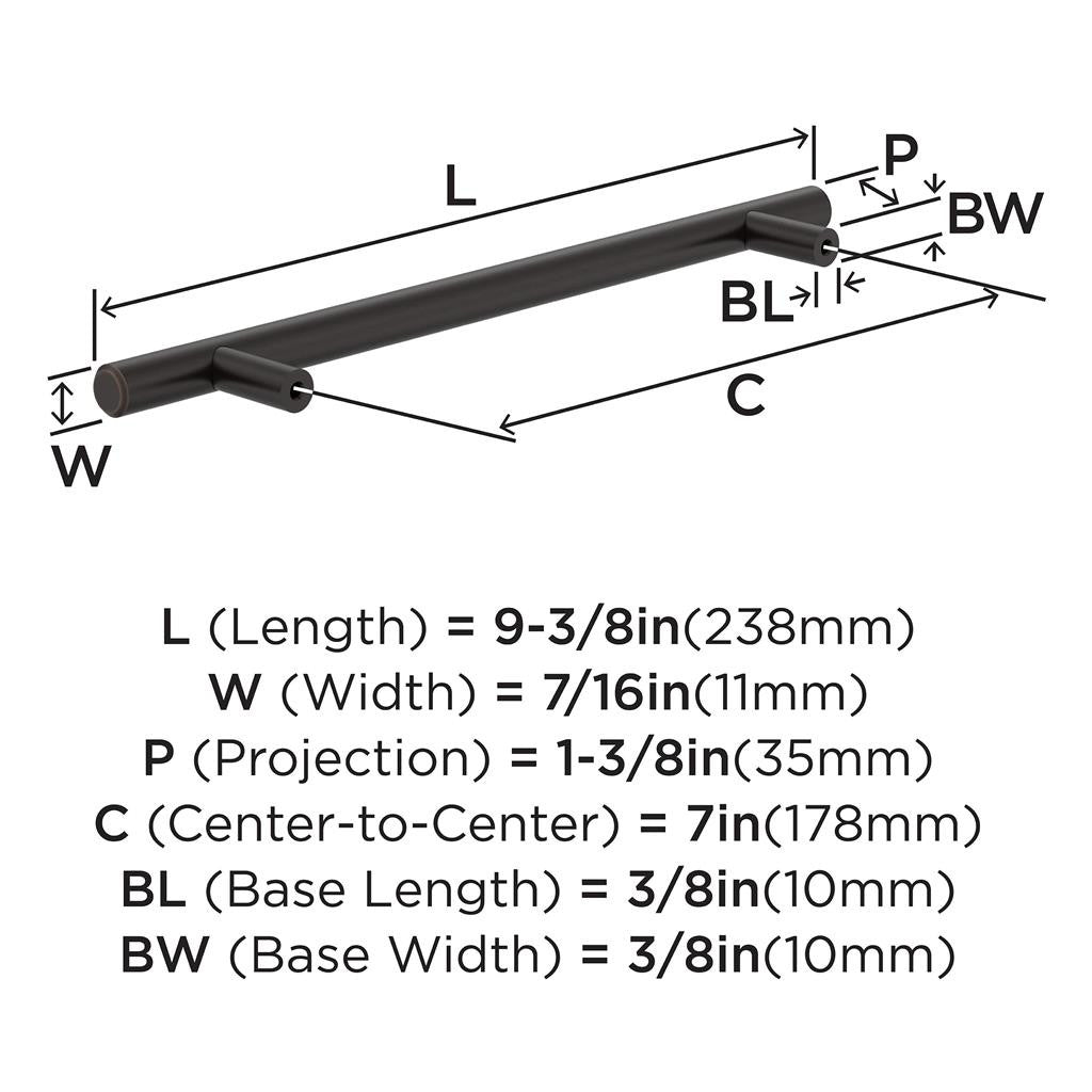 AMEROCK Bar Pulls Cabinet Handle in Oil Rubbed Bronze (+14 Sizes)