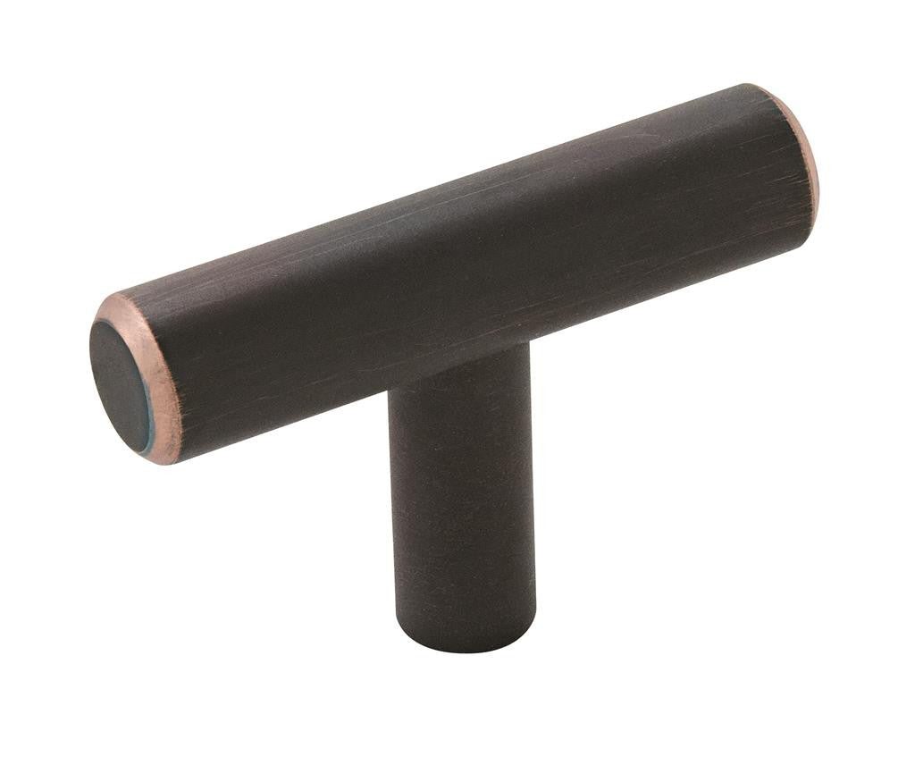 AMEROCK Bar Pulls 1-15/16" Length Cabinet T-Knob in Oil Rubbed Bronze BP19009ORB
