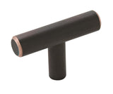 AMEROCK Bar Pulls 1-15/16" Length Cabinet T-Knob in Oil Rubbed Bronze BP19009ORB