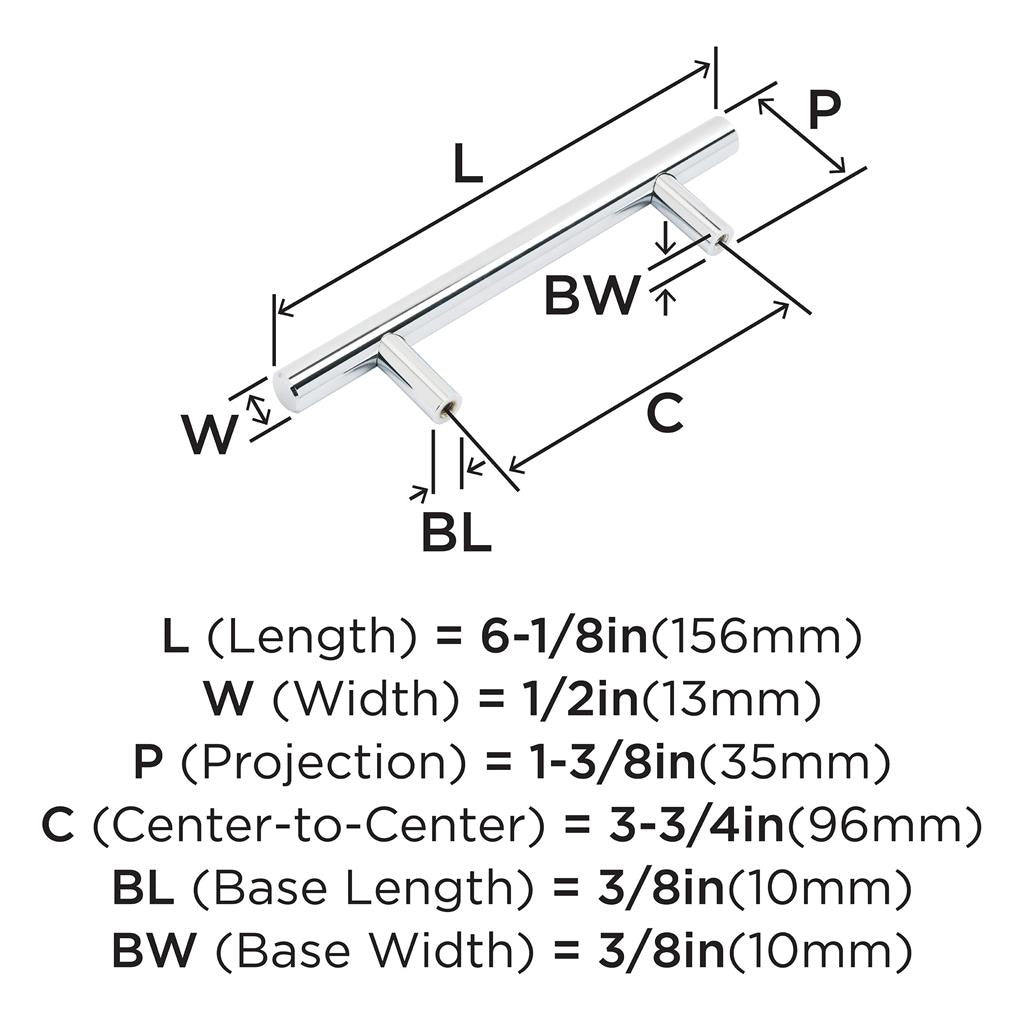 AMEROCK Bar Pulls Cabinet Handle in Polished Chrome