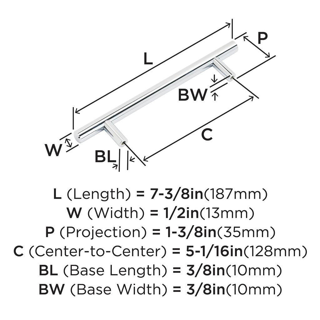 AMEROCK Bar Pulls Cabinet Handle in Polished Chrome