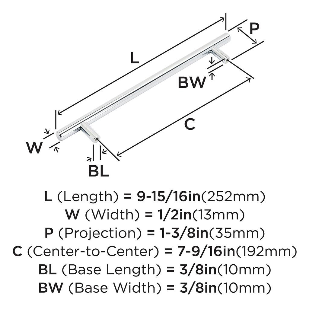 AMEROCK Bar Pulls Cabinet Handle in Polished Chrome