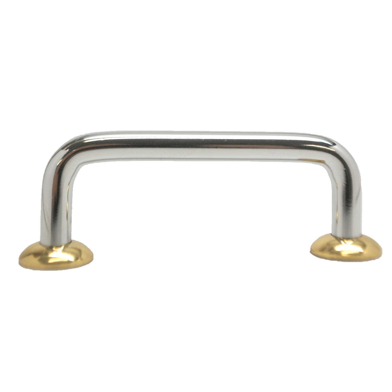 BERENSON 3" Center to Center Wire Cabinet Pull with Ridge Bases - Polished Chrome ZZ6143-226-P-5