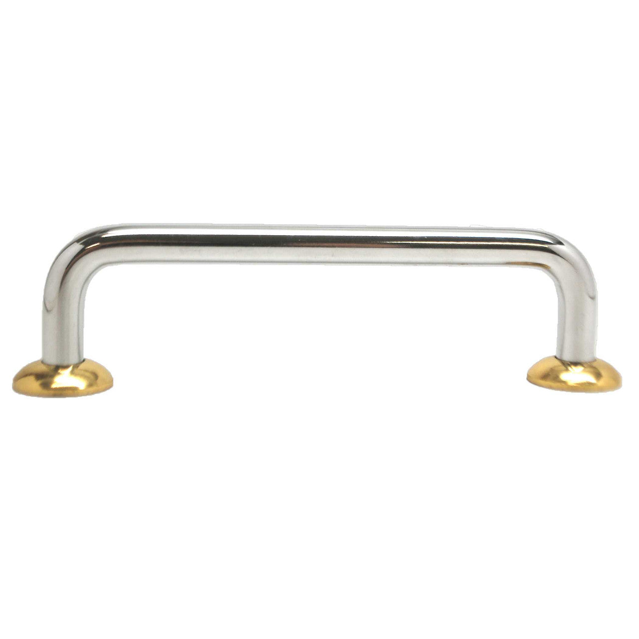 BERENSON 4" Center to Center Wire Cabinet Pull with Ridge Bases - Polished Chrome ZZ6140-226-P-5